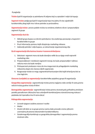 Osnovi marketinga: tržište, segmentacija, istraživanje i ponašanje potrošača