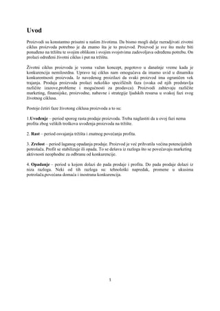 Životni ciklus proizvoda i strategija proizvoda