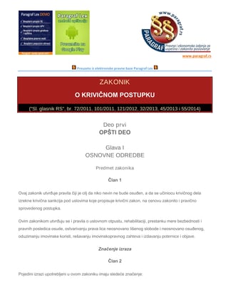 Zakonik o krivičnom postupku