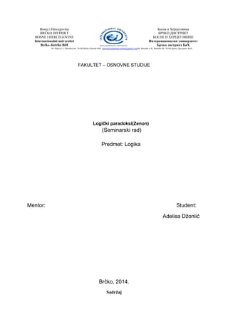 Logički paradoksi – Zenon