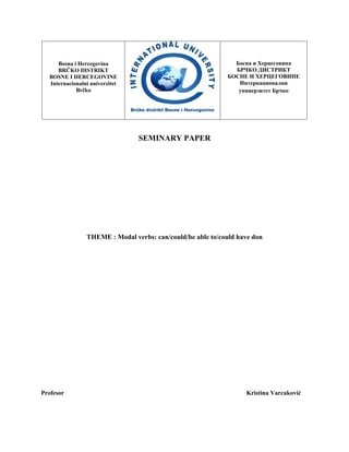 Modal verbs: can/could/be able to/could have don