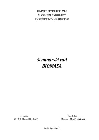 Biomasa: seminarski rad