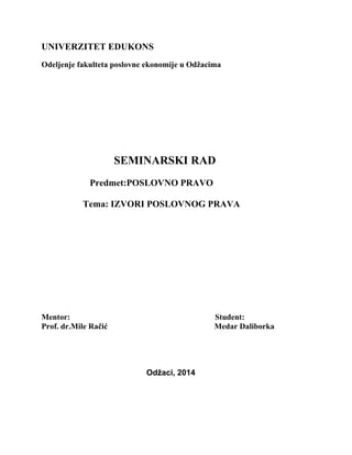 Izvori poslovnog prava