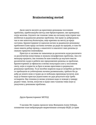 Brainstorming metoda