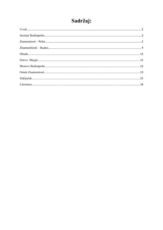 Karakteristike turističke destinacije Budimpešte