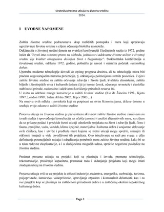 Strateska procena uticaja na zivotnu sredinu