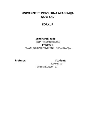 Ideja preduzetništva