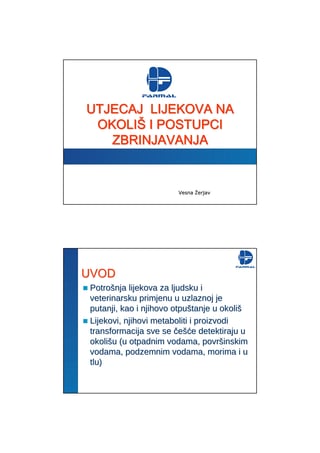 Uticaj lijekova na okoliši postupci zbrinjavanja