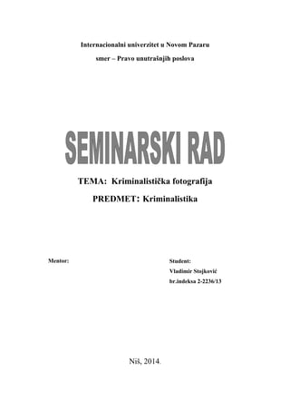 Kriminalisticka fotografija