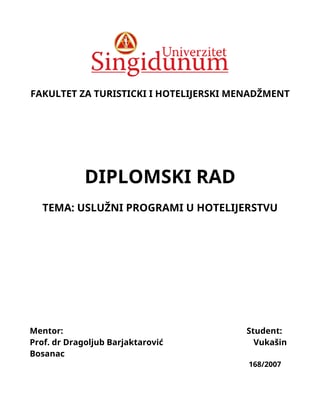 Uslužni programi u hotelijerstvu
