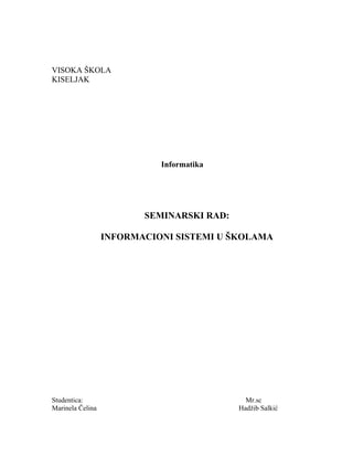 Informacijski sistemi u skolama