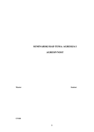 Agresija i agresivnost