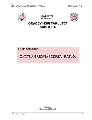 Životna sredina i održivi razvoj