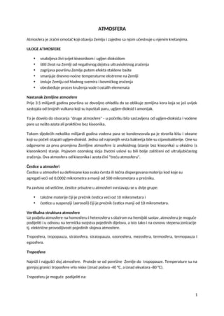 Atmosfera i klimatske promjene