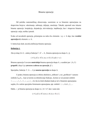 Binarne operacije
