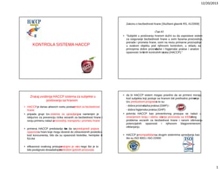 Kontrola sistema HACCP