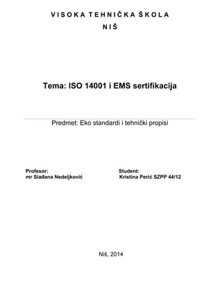 Iso 14001 i ems sertifikacija