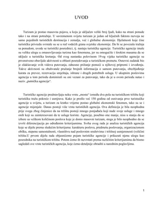 Podjela turističkih agencija