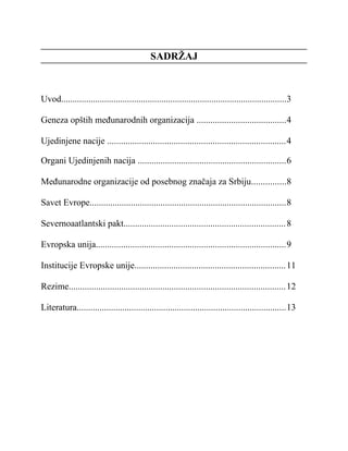 Medjunarodno japvno pravo – Medjunarodne organizacije