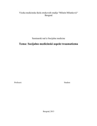 Socijalno medicinski aspekti traumatizma