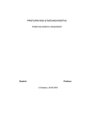 Porez na dodatu vrijednost