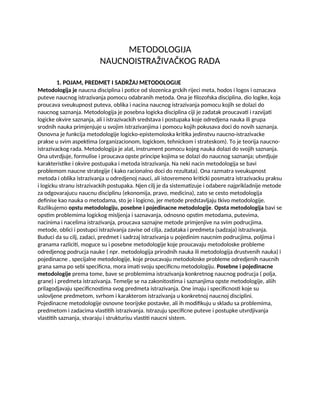 Metodologija naučnoistraživačkog rada