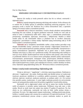 Kako napisati seminarski i dodiplomski rad