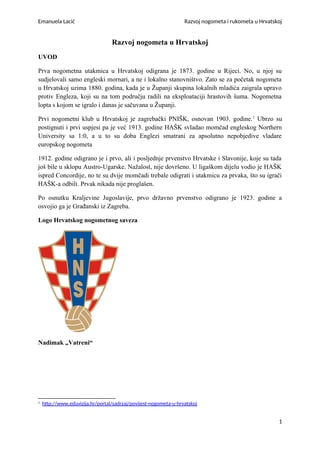 Historija hrvatskog nogometa i rukometa