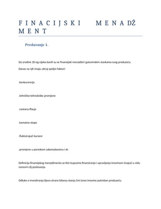 Finansijski menadzment