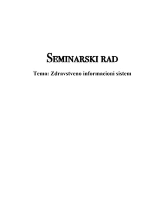 Zdravstveno informacioni sistem