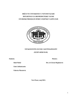 Antropomotoricka merenja u sportskoj gimnastici