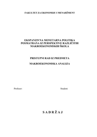 Ekspanzivna monetarna politika