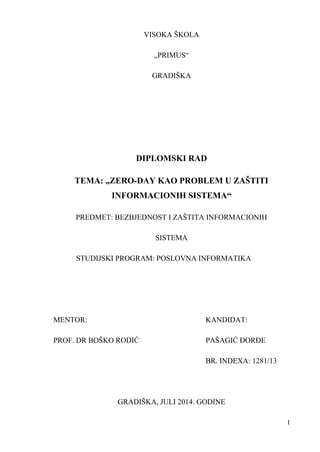 ZERO-DAY kao problem u zastiti IS