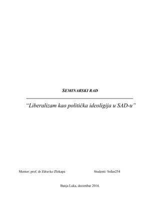 Liberalizam kao politička ideologija u SAD-u