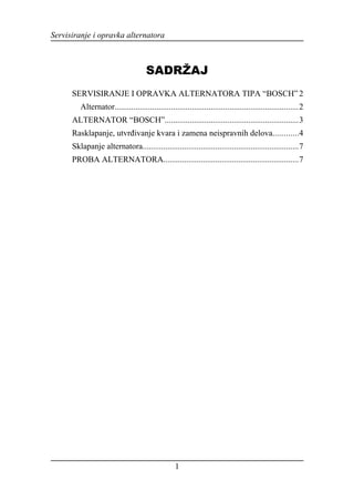 Servisiranje i opravka alternatora