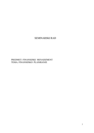 Finansijsko planiranje