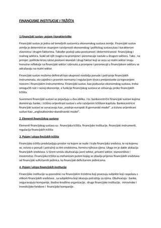 Financijske institucije i trzista