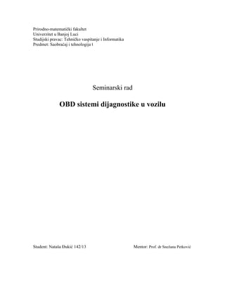 OBD sistemi dijagnostike u vozilima