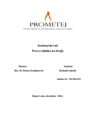 Pravo radnika na strajk