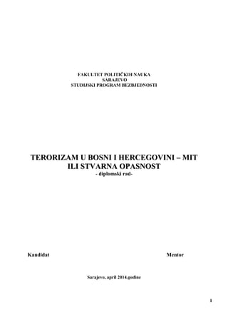 Terorizam u BiH – mit ili stvarna opasnost