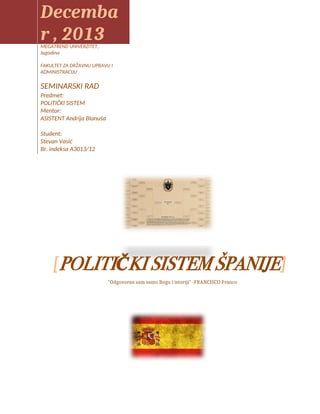 Politički sistem Španije