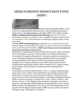 Međunarodni monetarni fond
