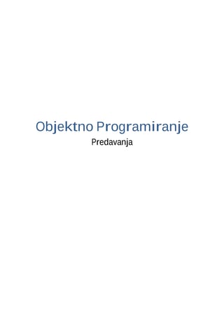 Objektno programiranje