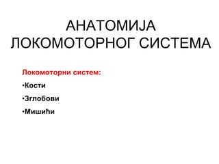 Anatomija lokomotornog sistema