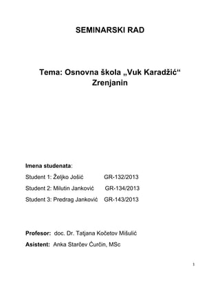 Osnovna škola „Vuk Karadžić“ Zrenjanin