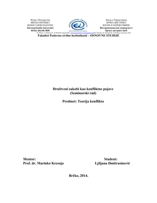 Društveni sukobi kao konfliktne pojave