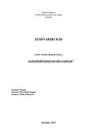 Elektrohemijski izvori energije