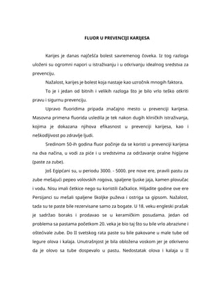 Fluor u prevenciji karijesa