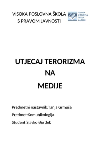 Utjecaj terorizma na medije