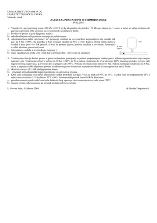 Rešeni zadaci za  pismeni ispit iz termodinamike